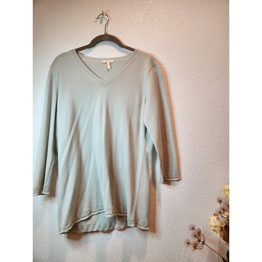 vtg Escada 50% Cashmere 50% Silk Light Green‎ Knit Top Size 38 M Luxury Sweater